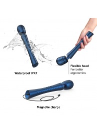 Синий вибромассажёр с насадками Man.wand Edgy - Manwan - в Королеве купить с доставкой