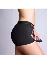 Черные трусики-боксеры для фиксации насадок Strap-on-me Harness Lingerie Allure - size L - Strap-on-me - купить с доставкой в Королеве