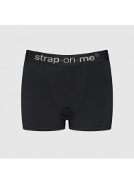 Черные трусики-боксеры для фиксации насадок Strap-on-me Harness Lingerie Allure - size L - Strap-on-me - купить с доставкой в Королеве