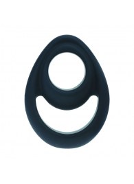 Черное эрекционное кольцо Double Ergo Silicone Cockring - Shots Media BV - в Королеве купить с доставкой