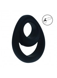 Черное эрекционное кольцо Double Ergo Silicone Cockring - Shots Media BV - в Королеве купить с доставкой