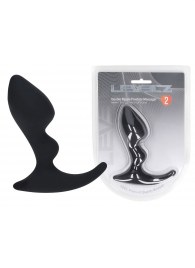 Черная анальная пробка для массажа простаты Double Ripple Silicone Prostate Massager - Shots Media BV - в Королеве купить с доставкой