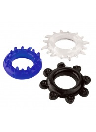 Набор из 3 эрекционных колец разного цвета и рельефа - Boys of Toys - в Королеве купить с доставкой