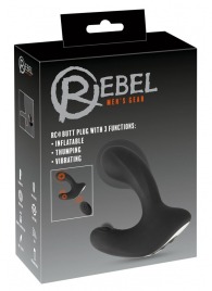 Черная анальная вибропробка с функцией расширения RC Butt Plug with 3 functions - Orion - в Королеве купить с доставкой