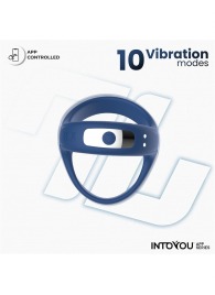 Синее интерактивное эрекционное виброкольцо Rank - Intoyou - в Королеве купить с доставкой