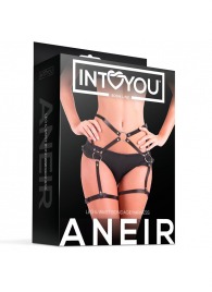 Черные стрепы на бёдра Aneir - Intoyou - купить с доставкой в Королеве