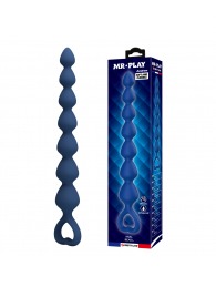 Синяя анальная цепочка - 26,7 см. - Baile