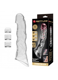 Прозрачный фаллоудлинитель с 3 вставками - 28 см. - Baile - в Королеве купить с доставкой