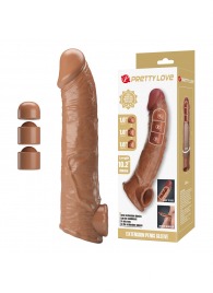 Карамельный фаллоудлинитель с подхватом мошонки Silas - 26 см. - Baile - в Королеве купить с доставкой