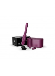 Фиолетовая секс-машина с функцией нагрева, насадками и присоской Sesh - Zalo - купить с доставкой в Королеве