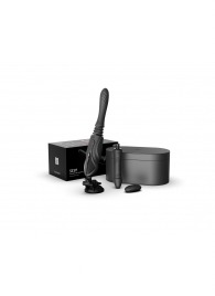 Черная секс-машина с функцией нагрева, насадками и присоской Sesh - Zalo - купить с доставкой в Королеве