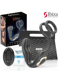 Черная анальная пробка с вращением и эрекционными кольцами - Ibiza - в Королеве купить с доставкой