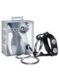 Подхват для мошонки с 3 съемными эрекционными кольцами Leder-Riemen - Orion - в Королеве купить с доставкой