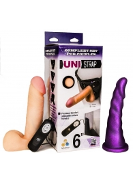 Вибрострапон с двумя насадками UniStrap - 18 и 18 см. - LOVETOY (А-Полимер) - купить с доставкой в Королеве