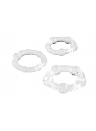 Набор из 3 прозрачных эрекционных колец с разным рельефом - A-toys - в Королеве купить с доставкой