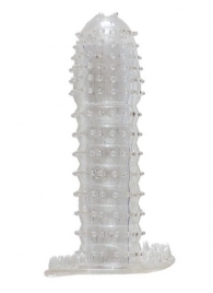 Гелевая прозрачная насадка c шипами - 12 см. - Toyfa Basic - в Королеве купить с доставкой