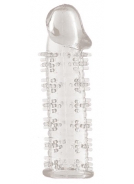 Гелевая прозрачная насадка с шипами - 12 см. - Toyfa Basic - в Королеве купить с доставкой