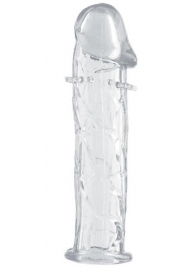 Гладкая прозрачная насадка с усиками под головкой - 12,5 см. - Toyfa Basic - в Королеве купить с доставкой