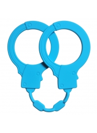 Голубые силиконовые наручники Stretchy Cuffs Turquoise - Lola Games - купить с доставкой в Королеве