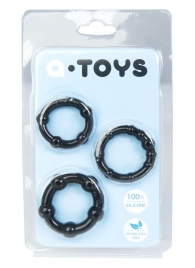 Набор из 3 чёрных эрекционных колец A-toys - A-toys - в Королеве купить с доставкой