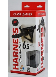 Насадка-фаллоимитатор на кожаных трусиках Harness Ultra Realistic 6,5  - 18,5 см. - LOVETOY (А-Полимер) - купить с доставкой в Королеве