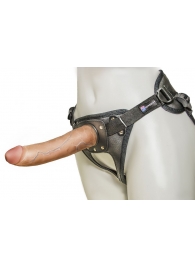 Насадка-фаллоимитатор на кожаных трусиках Harness Ultra Realistic 7  - 18 см. - LOVETOY (А-Полимер) - купить с доставкой в Королеве