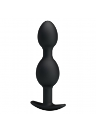 Чёрные анальные шарики из силикона - 12,5 см. - Baile