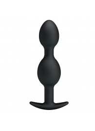 Чёрные анальные шарики из силикона - 12,5 см. - Baile