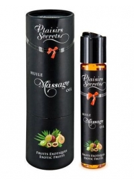 Массажное масло с ароматом экзотических фруктов Huile de Massage Gourmande Fruits Exotiques - 59 мл. - Plaisir Secret - купить с доставкой в Королеве