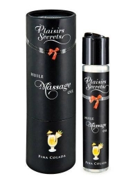 Массажное масло с ароматом пина колады Huile de Massage Gourmande Pina Colada - 59 мл. - Plaisir Secret - купить с доставкой в Королеве