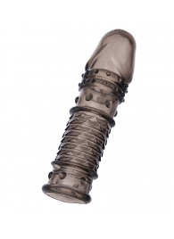 Дымчатая закрытая насадка ToyFa XLover с чешуйками и пупырышками - 13,5 см. - ToyFa - в Королеве купить с доставкой