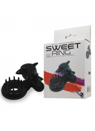 Чёрное эрекционное виброкольцо Sweet Ring с дельфинчиком - Baile - в Королеве купить с доставкой