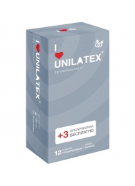 Презервативы с рёбрами Unilatex Ribbed - 12 шт. + 3 шт. в подарок - Unilatex - купить с доставкой в Королеве