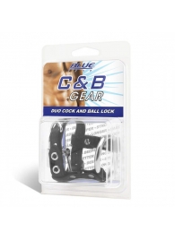 Утяжка на пенис на замочке Duo Cock And Ball Lock - BlueLine - купить с доставкой в Королеве