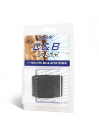 Чёрная утяжка на мошонку 1  Velcro Ball Stretcher - BlueLine - купить с доставкой в Королеве