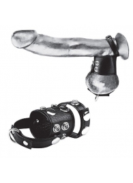 Утяжка на пенис и мошонку Cock Ring With 1.5  Ball Stretcher And Optional Weight Ring - BlueLine - купить с доставкой в Королеве