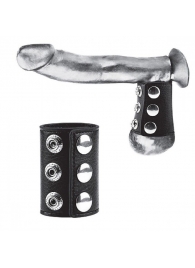 Утяжка на пенис на кнопочках 100% PVC STRAP WITH METAL SNAP - BlueLine - купить с доставкой в Королеве