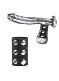 Чёрная утяжка на кнопках 100% PVC STRAP WITH METAL SNAP - BlueLine - купить с доставкой в Королеве