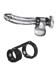Утяжка на пенис с клёпками Duo Snap Cock And Ball Ring - BlueLine - купить с доставкой в Королеве