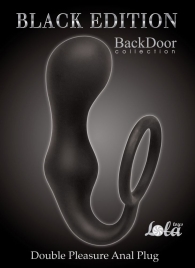Чёрное эрекционное кольцо с анальной пробкой Double Pleasure Anal Plug - Lola Games - в Королеве купить с доставкой