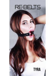 Чёрный кожаный чокер-кляп Tyra Black - Rebelts - купить с доставкой в Королеве