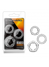 Набор из 3 прозрачных эрекционных колец Stay Hard Beaded Cockrings - Blush Novelties - в Королеве купить с доставкой