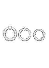 Набор из 3 прозрачных эрекционных колец Stay Hard Beaded Cockrings - Blush Novelties - в Королеве купить с доставкой