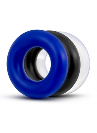 Набор из 3 разноцветных колец Stay Hard Donut Rings - Blush Novelties - в Королеве купить с доставкой