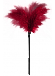Пластиковая метелочка с красными пёрышками Small Feather Tickler - 32 см. - Blush Novelties - купить с доставкой в Королеве