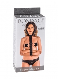 Ошейник с длинной лентой и наручниками Strap Bondage Kit Plus Size - Lola Games - купить с доставкой в Королеве
