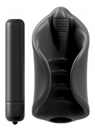 Чёрный мастурбатор Vibrating Silicone Stimulator с вибрацией - Pipedream - в Королеве купить с доставкой