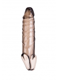 Дымчатая фаллическая насадка с подхватом и закрытой головкой - 16,2 см. - ToyFa - в Королеве купить с доставкой