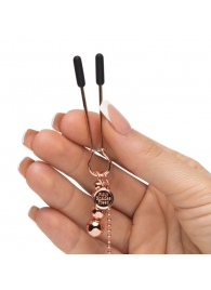 Золотистые зажимы для сосков и клитора All Sensation Nipple and Clitoral Chain - Fifty Shades of Grey - купить с доставкой в Королеве