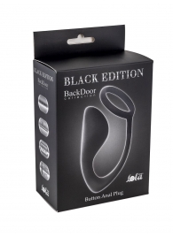 Чёрное эрекционное кольцо с анальной пробкой Button Anal Plug - Lola Games - в Королеве купить с доставкой